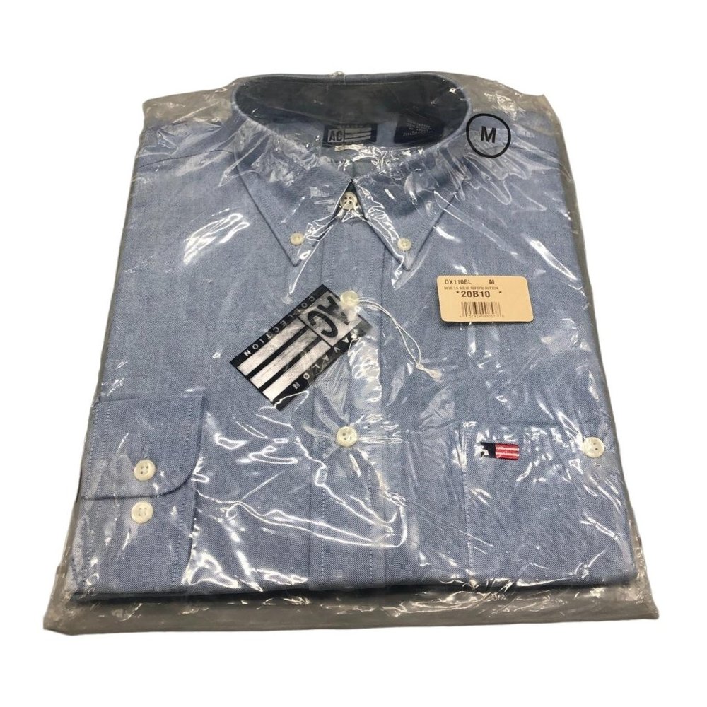 Avalon ac collection long sleeve button down shirt collar pocket medium new READ